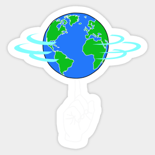 Spinning Earth Sticker